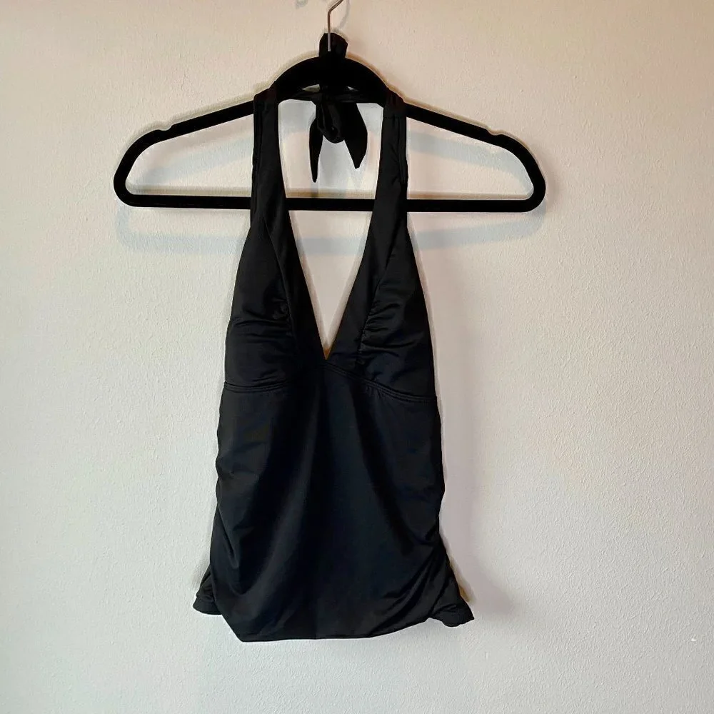 Athleta Shirrendipity Halter Tankini Top Black S